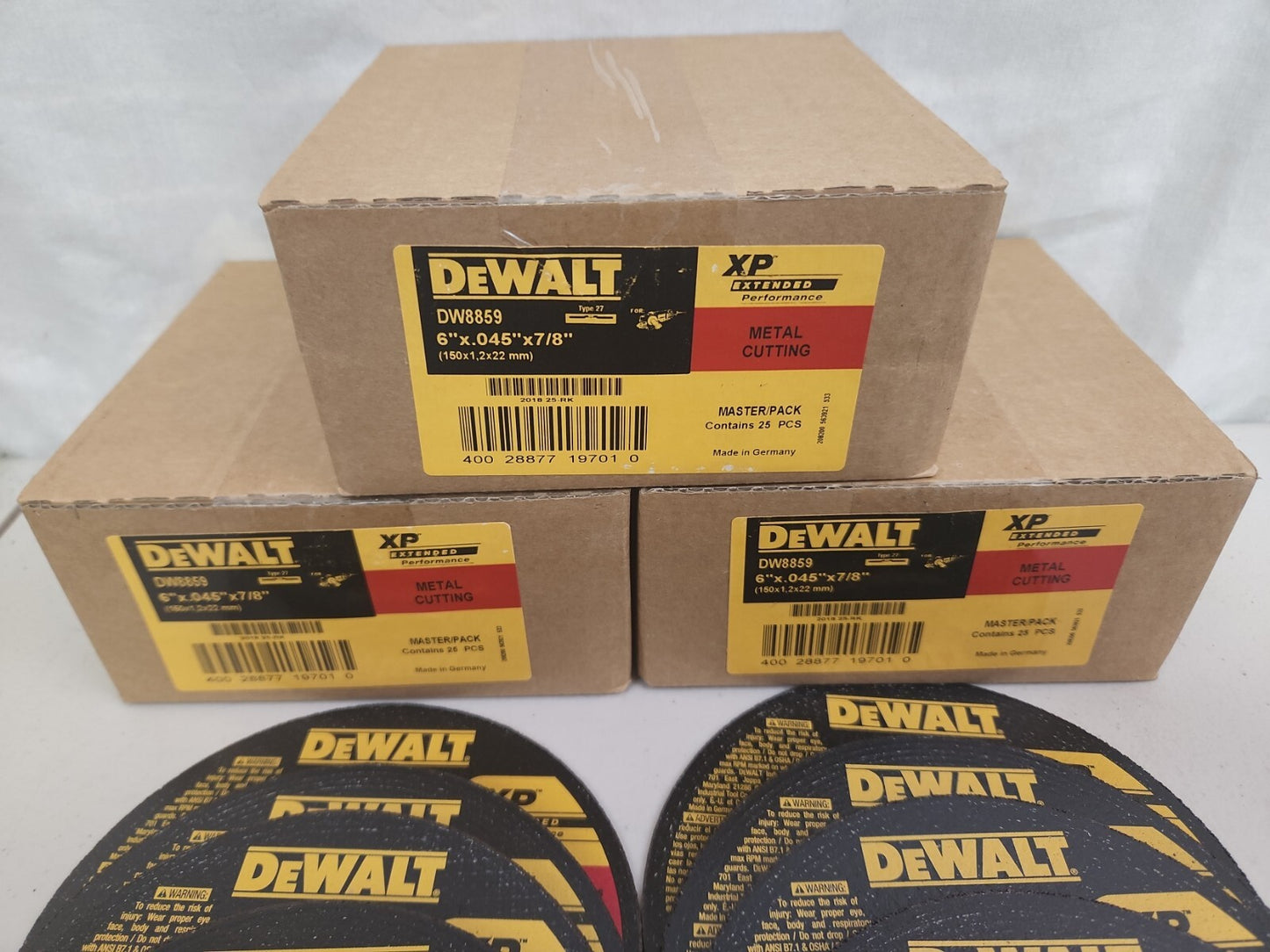 Dewalt DW8859 Metal / Stainless Cutting Wheel 6" x .045" x 7/8" 100 Pack