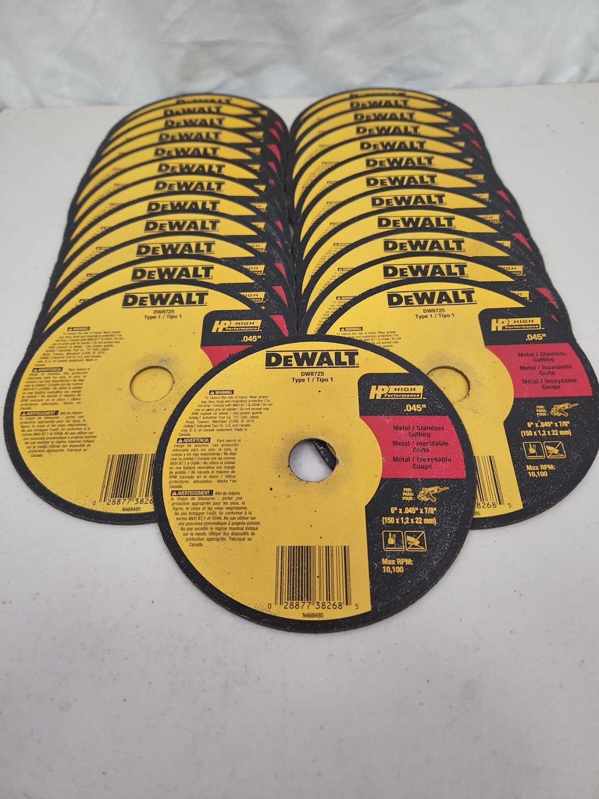 DEWALT DW 8725 6" THIN HP METAL CUTTING WHEEL 25 Pack