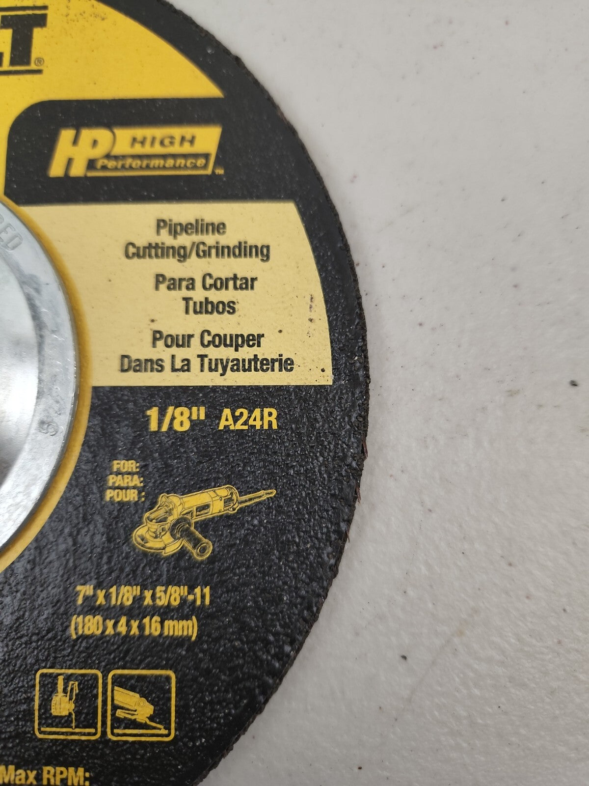 DEWALT DW 8437 7" x 1/8" x 5/8"-11" HP Grinding Wheels 10 Pack