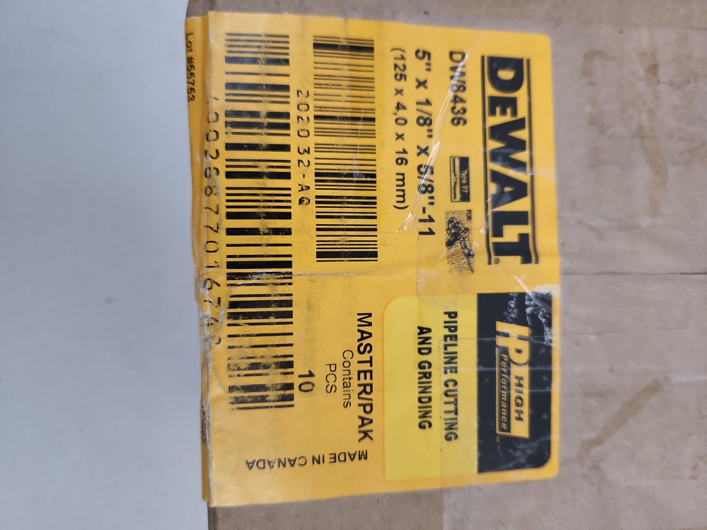 Dewalt Dw8436 Pipeline Grinding/cutting Disc 5”x1/8”x5/8”-11" 10 Pack