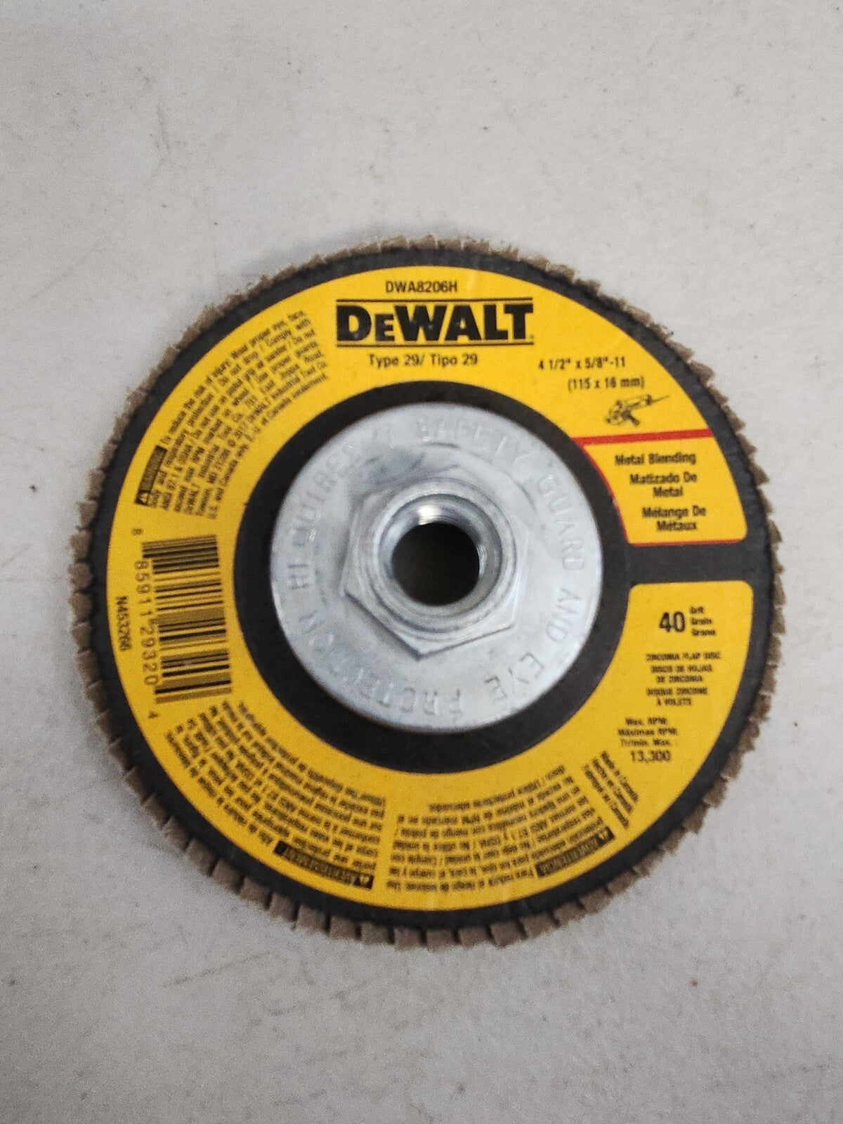 Dewalt DWA 8206 H 4-1/2" X 5/8-11" Z 40 Flap Disc 10 Pack New No Box