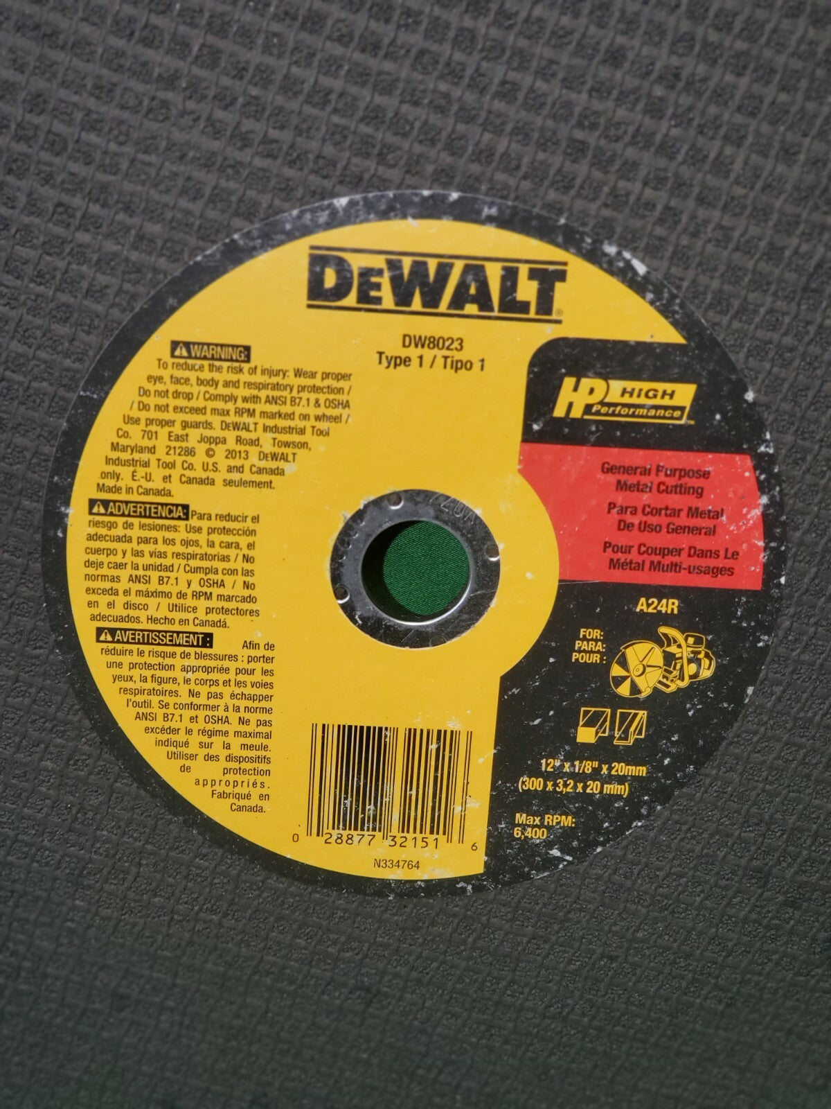New Dewalt Chop Saw Blade 12" X 1/8" X 7/8". 10 Pack. No Box