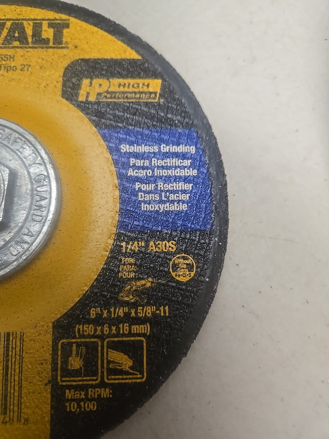 DeWalt Dw 8465 H HP 6" x 1/4" x 5/8-11" Grinding Wheels, 10 pack