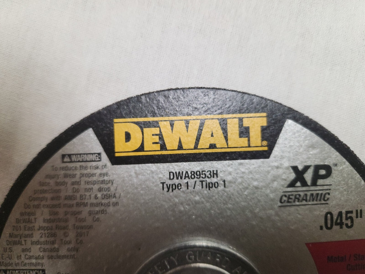 Dewalt DWA 8953 H 6" X .045" X 5/8-11" Thin Cut-Off Wheel 10 Pack