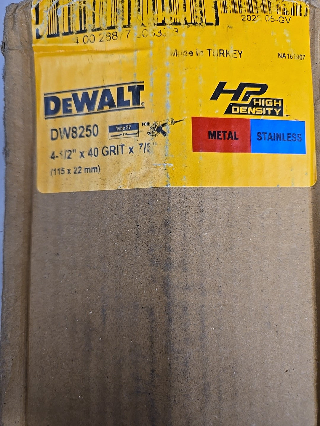 DEWALT DW8250 4 1/2" X 7/8" 40 grit XP High Density Ceramic Flap Discs, 10 Pack