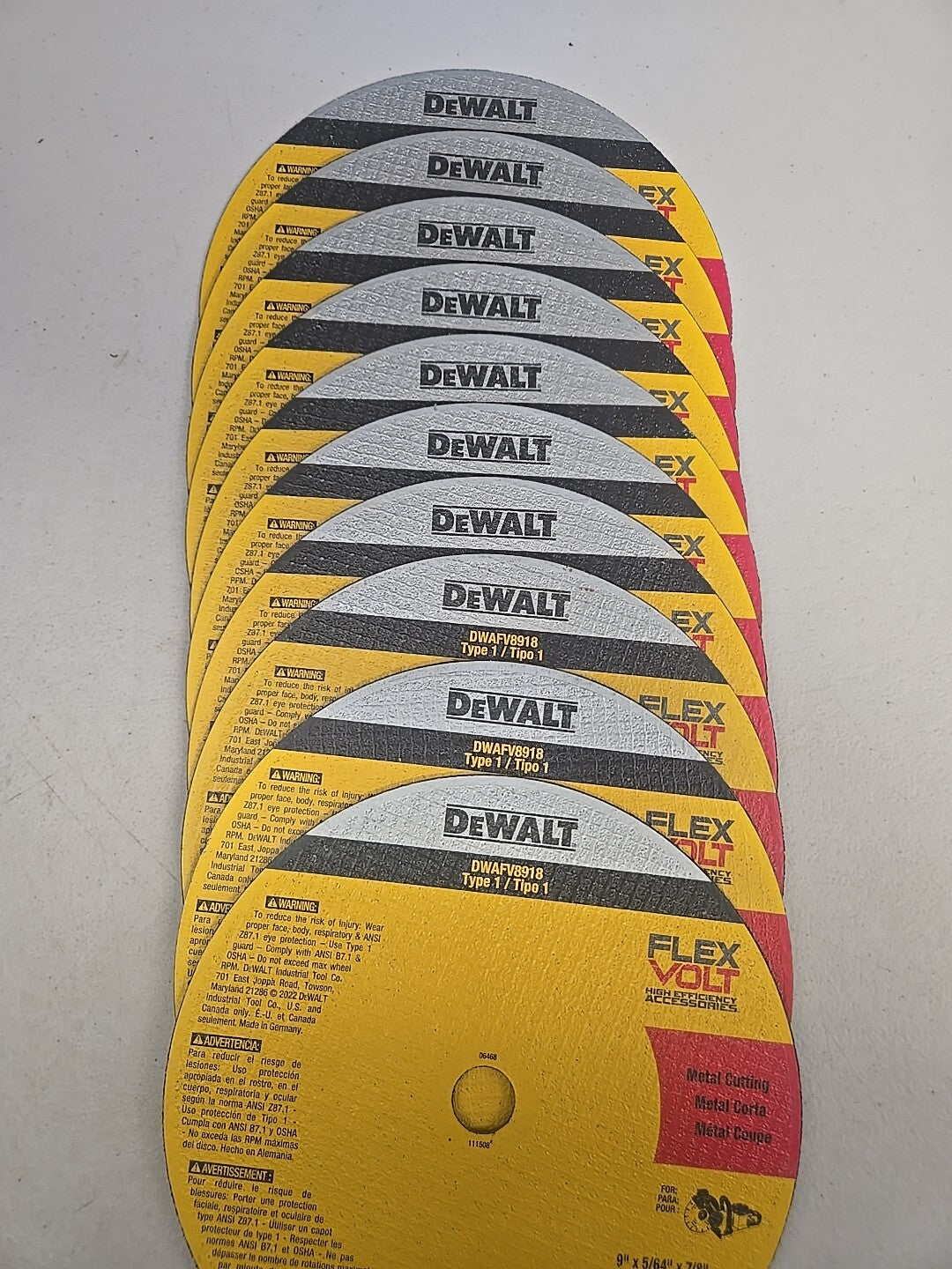Dewalt Thin Cut-Off Wheel DWAFV 8918 9" X 5/64" X 7/8" 10 Pack New No Box