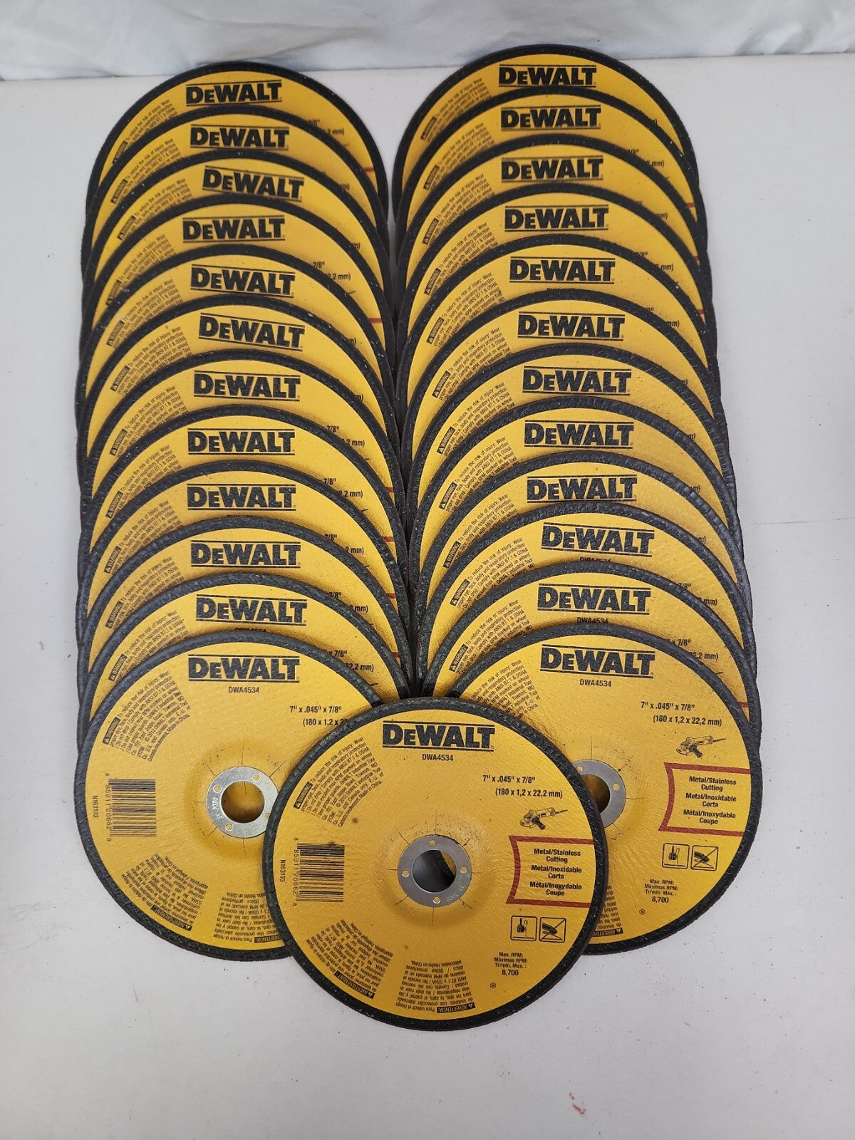 Dewalt DWA 4534 7"X .045" X 7/8" Thin Cut Off Wheels 25 Pack