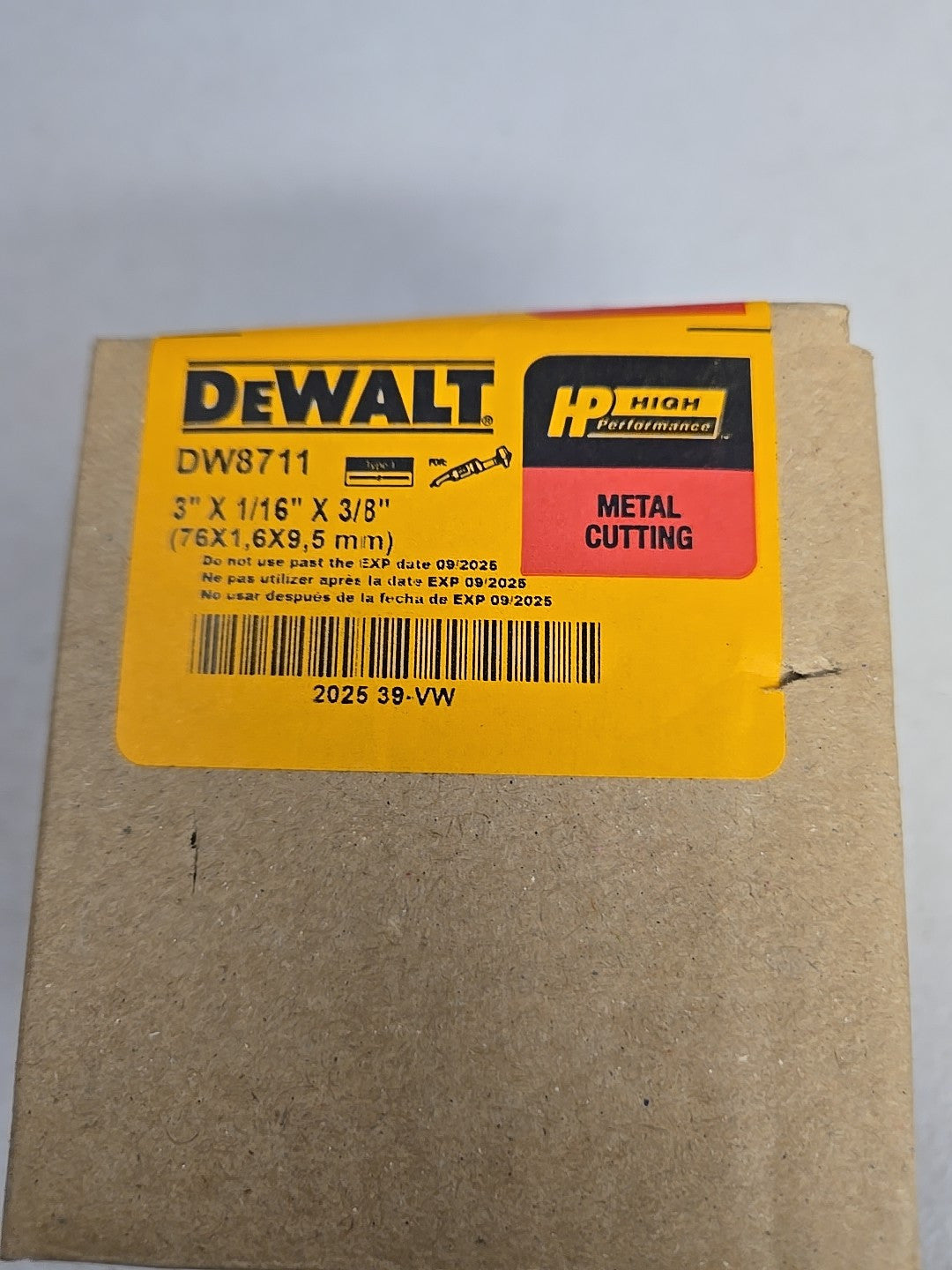 DeWalt DW8711 3" X 1/6" X 3/8" Cutting Wheel 50 Pack