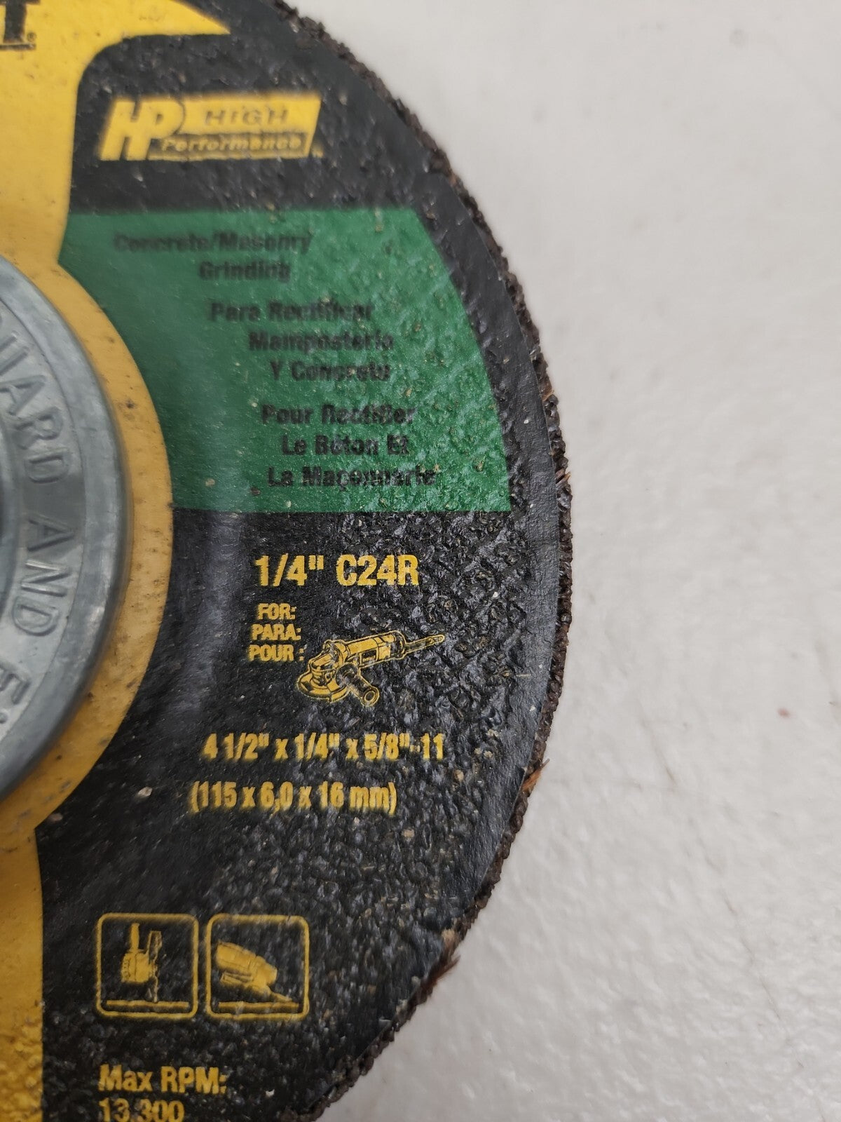 Dewalt DW4551 4 1/2" X 1/4" X 5/8-11" Concrete & Msnry Grinding Wheel 10 Pack