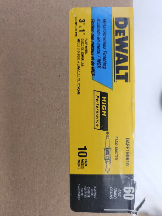 DEWALT DAFE1H0610 3" x 1" x 1/4" HP 60 Grit Flap Wheel DH