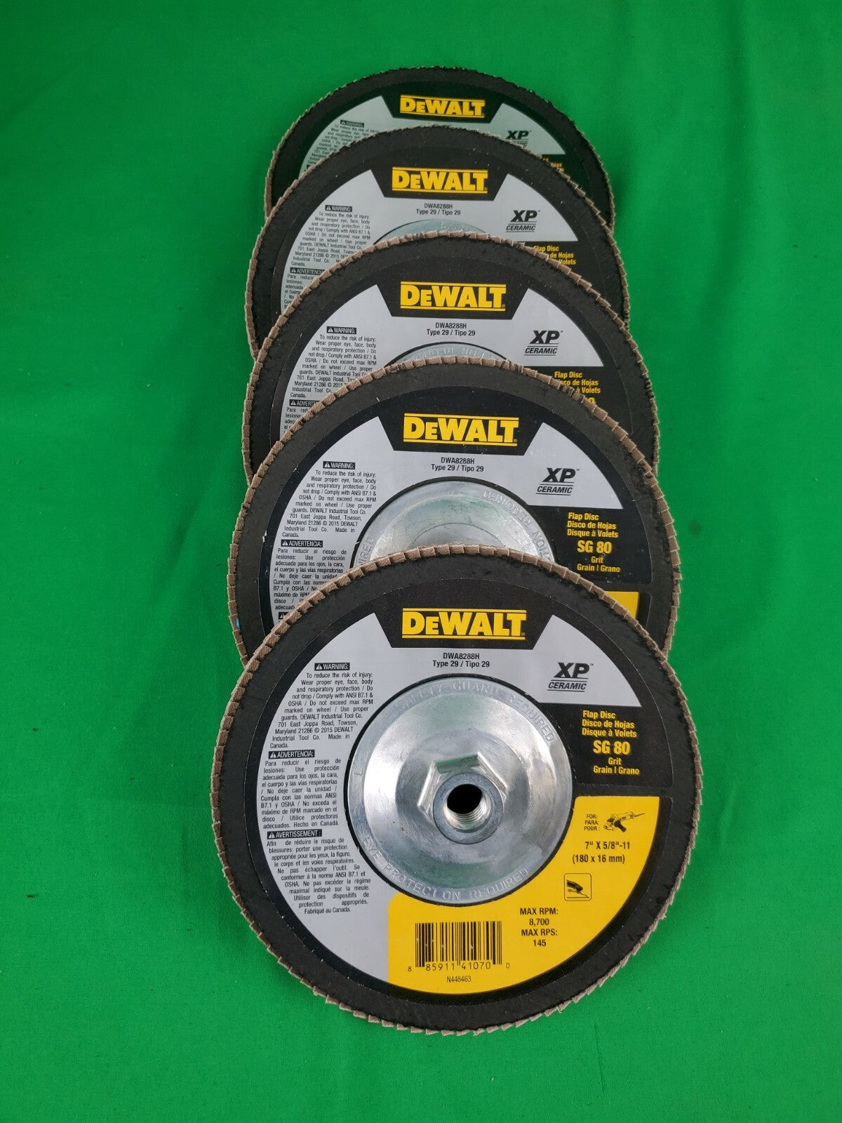 DeWalt DWA 8288 H 7 X 5/8 - 11 SG 80 Grit 5 Pack
