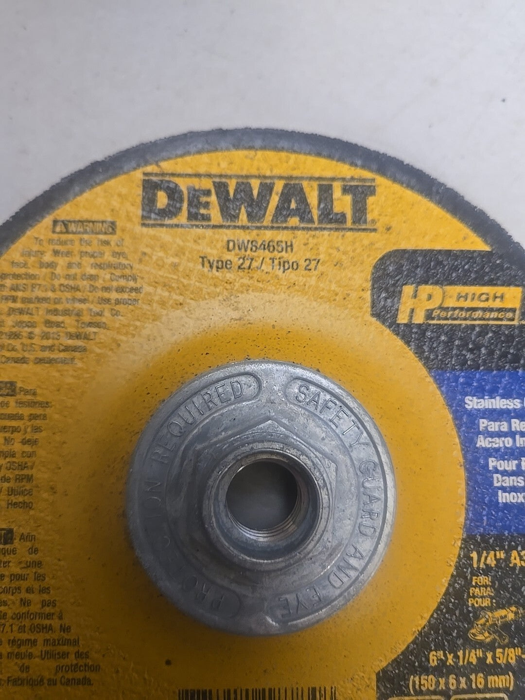 DeWalt Dw 8465 H HP 6" x 1/4" x 5/8-11" Grinding Wheels, 10 pack