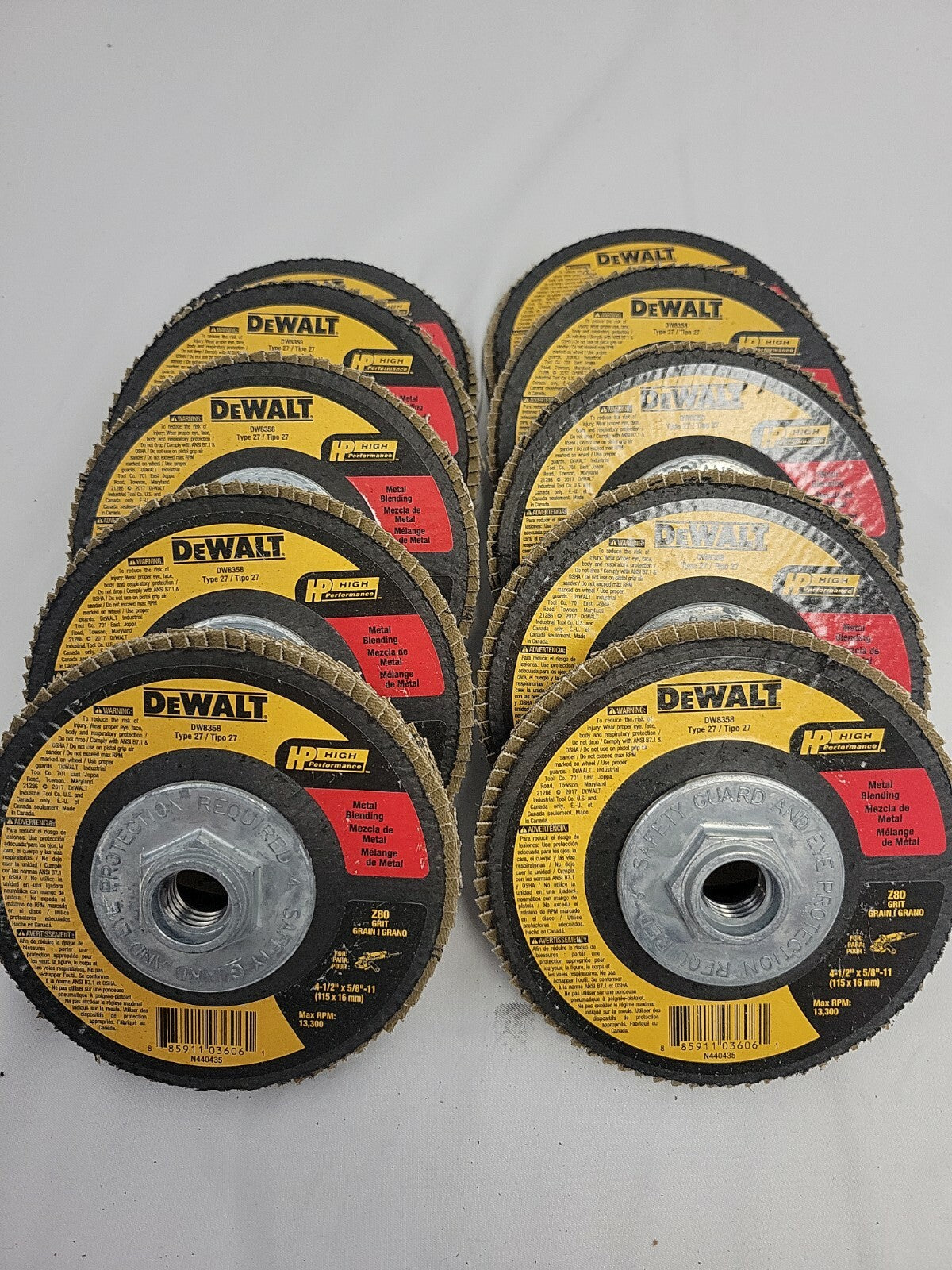 DEWALT DW8358 Z80 Flap Disc 4 1/2 x 7/8 – 10 Pack