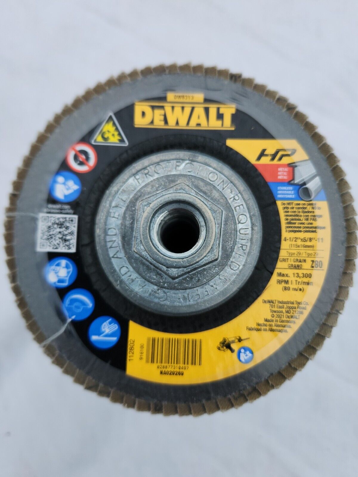 Dewalt DW 8311 4 1/2" X 7/8" X 5/8-11 Z 40 Flap Disc 10 Pack No Box