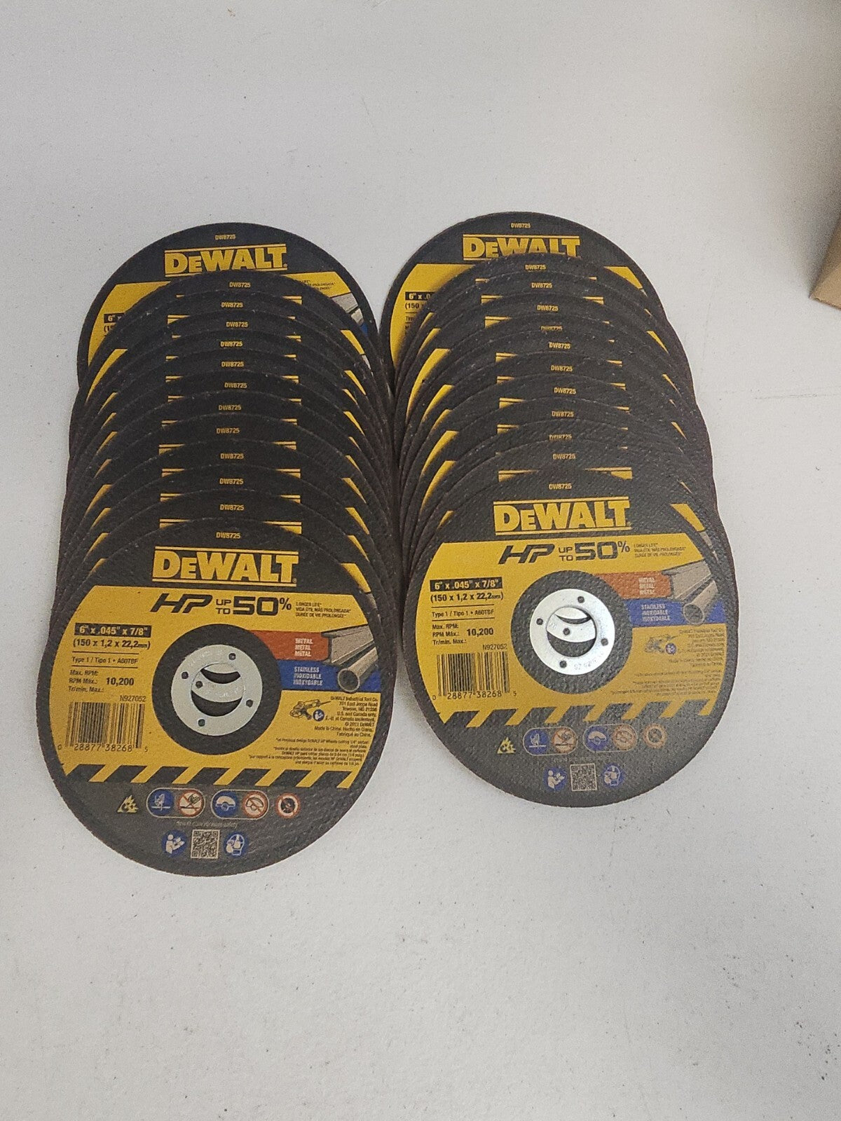 DEWALT DW 8725 6" THIN HP METAL CUTTING WHEEL 25 Pack