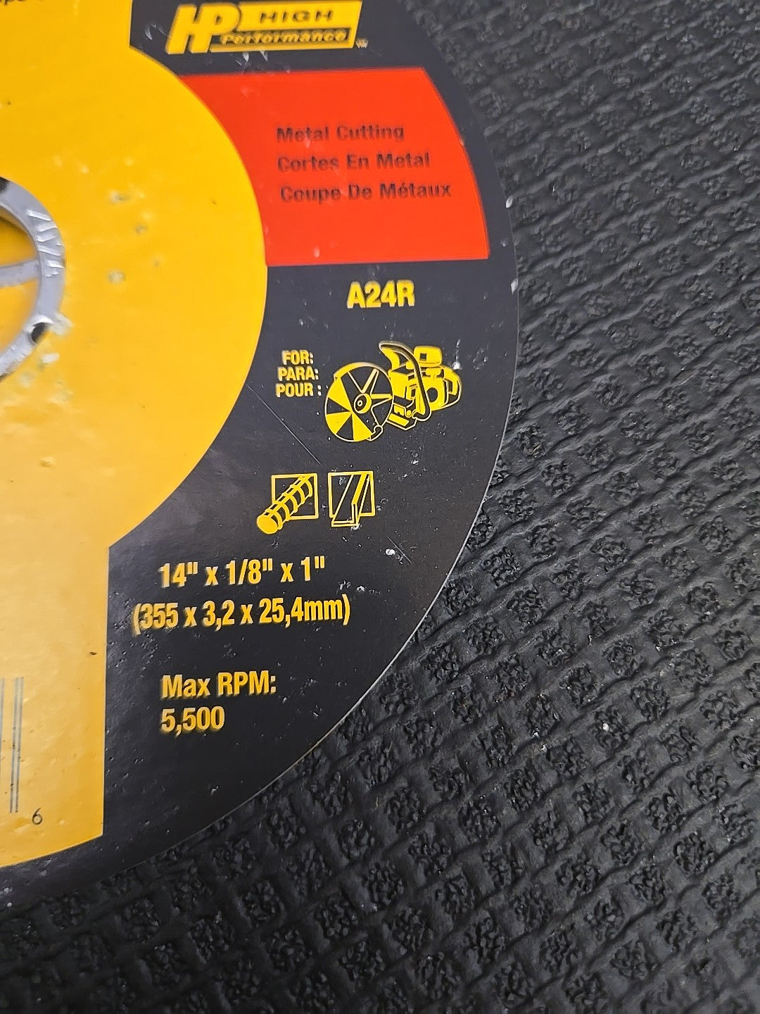 Dewalt DW 8020 14" X 1/8" X 1" METAL CUTTING ABRASIVE CUTOFF BLADE 10 Pack
