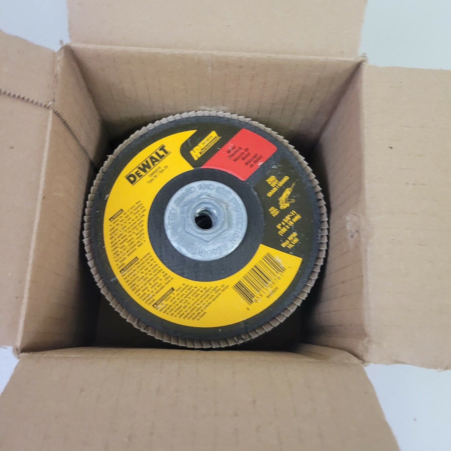 DEWALT DW 8381 H 6" x 5/8 - 11" Z60 Grit Type 29 Hp Flap Disc 5 Pack