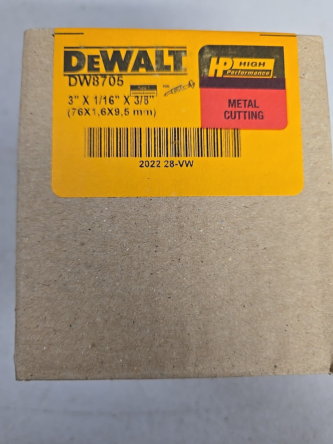 DEWALT DW8705 Aluminum Oxide Cut-Off Wheel 3” X 1/16” X 3/8” (50 PACK)