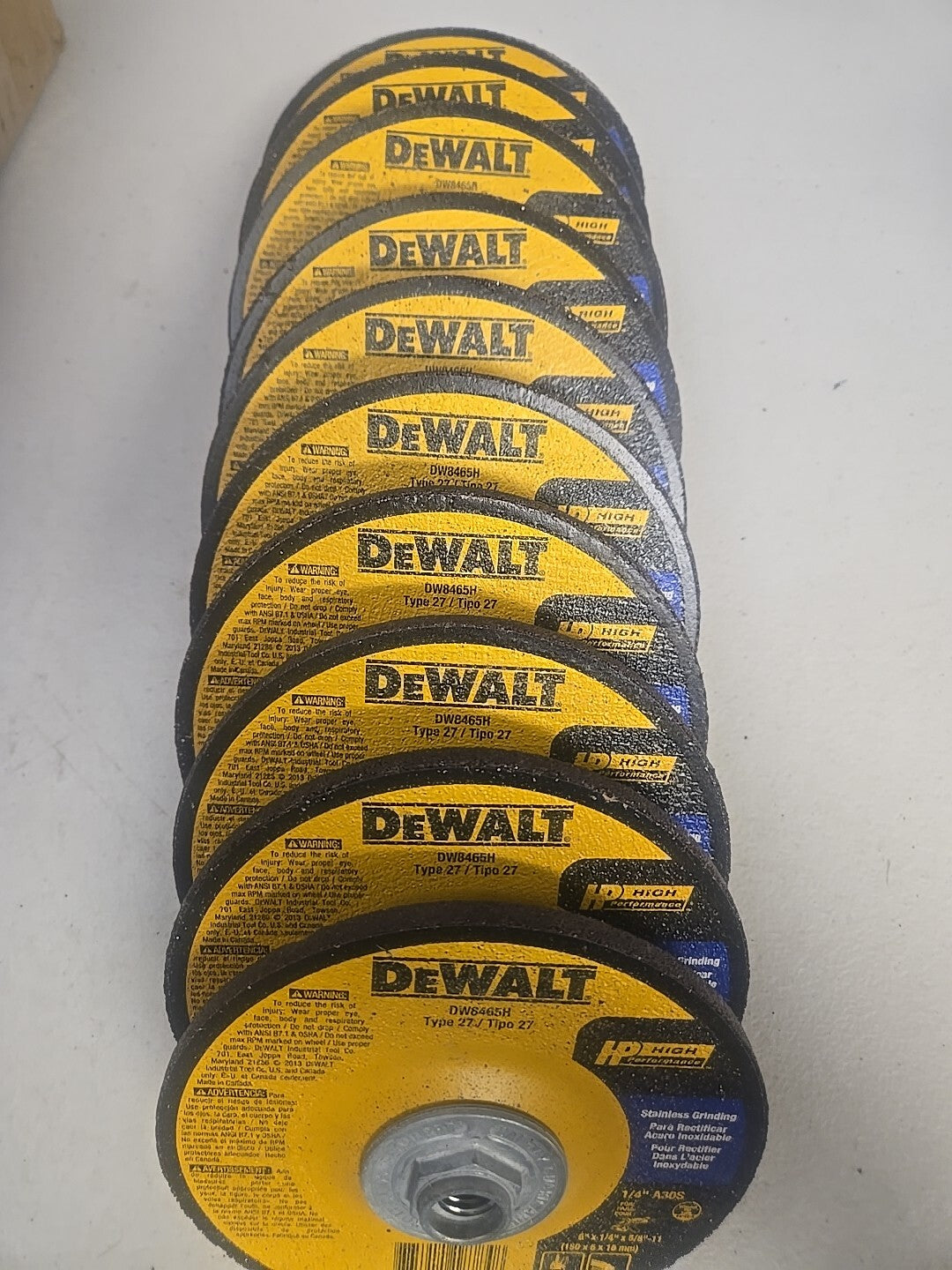 DeWalt Dw 8465 H HP 6" x 1/4" x 5/8-11" Grinding Wheels, 10 pack