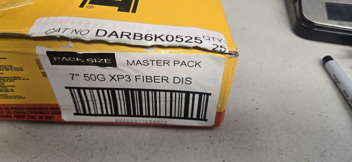 DEWALT DARB6K0525 7-Inch 50G XP3 Fiber Disc, 25-Pack