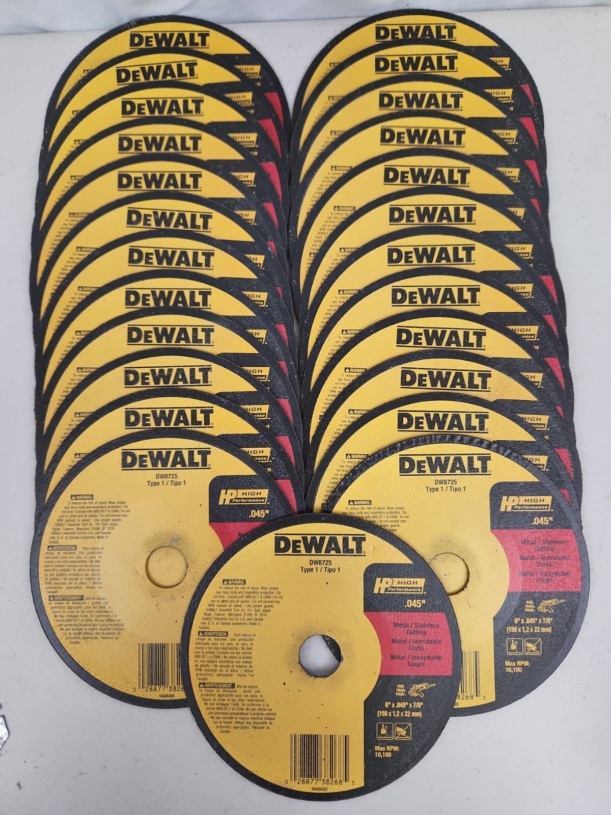 DEWALT DW 8725 6" THIN HP METAL CUTTING WHEEL 25 Pack