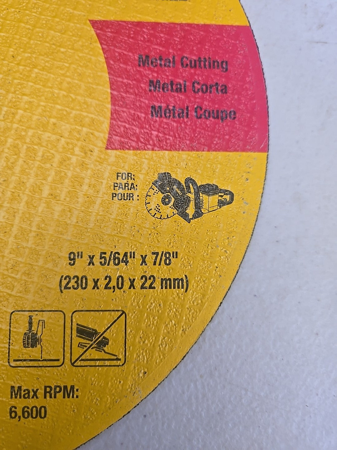 Dewalt Thin Cut-Off Wheel DWAFV 8918 9" X 5/64" X 7/8" 10 Pack New No Box