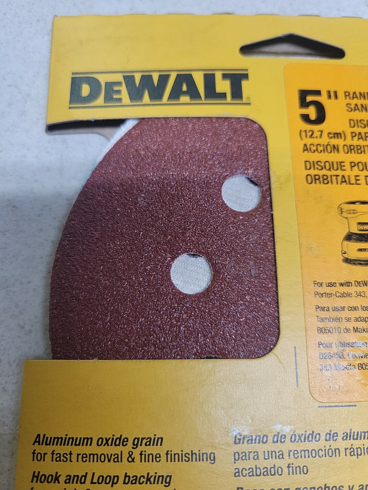 TWO! 2X DW4301 5-Pk., 5-In. 8-Hole 80-Grit Hook-and-Loop Orbit Sandpaper