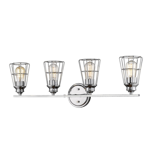 32 Inch 4 Light Chrome Vanity Light Fixture for Bathroom