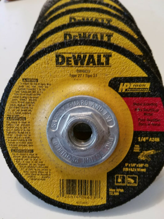 DeWalt DW 4623 5" X 1/4" X 5/8 - 11 Grinding Wheel. 10 Pack