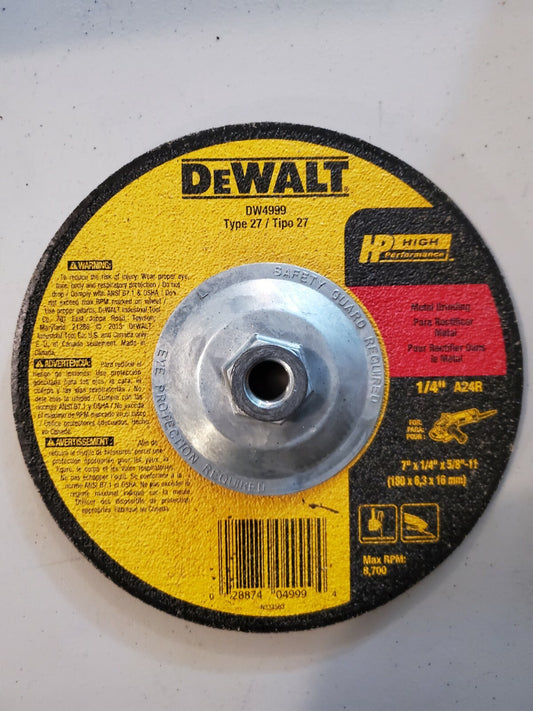 DeWalt DW 4999 7" X 1/4" X 5/8 - 11 GRINDING WHEEL 10 Pack