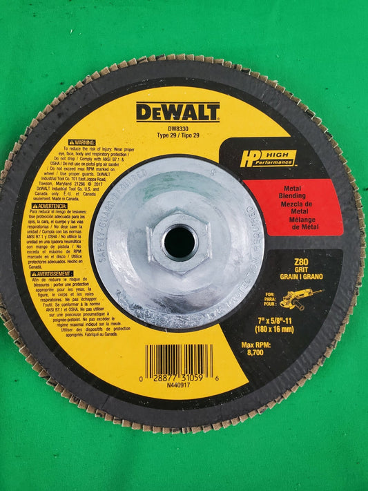 DeWalt DW 8330 7 X 5/8 - 11 Z 80 Flap Disc 5 Pack