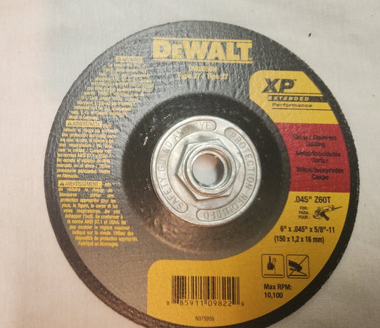 Dewalt DW 8859 H 6" X .045" X 5/8-11" Thin Cut-Off Wheel 10 Pack