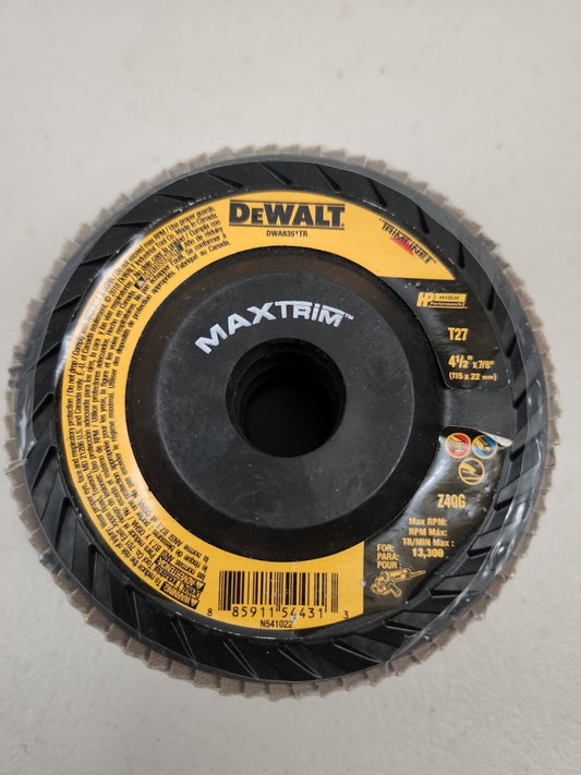 DeWALT DW 8351 TR 4 1/2" 7/8" Flap Disc Z 40 Grit New No Box