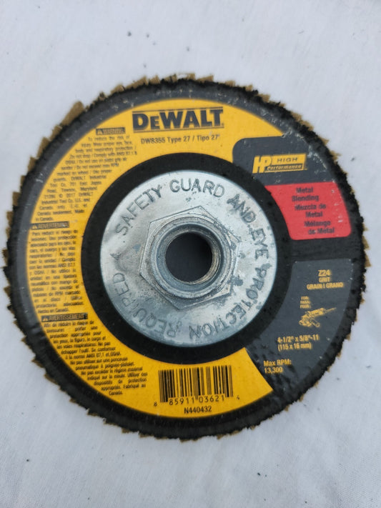 Dewalt DW 8355 4 1/2" X 5/8-11 Z 24 Grit Flap Disc 10 Pack