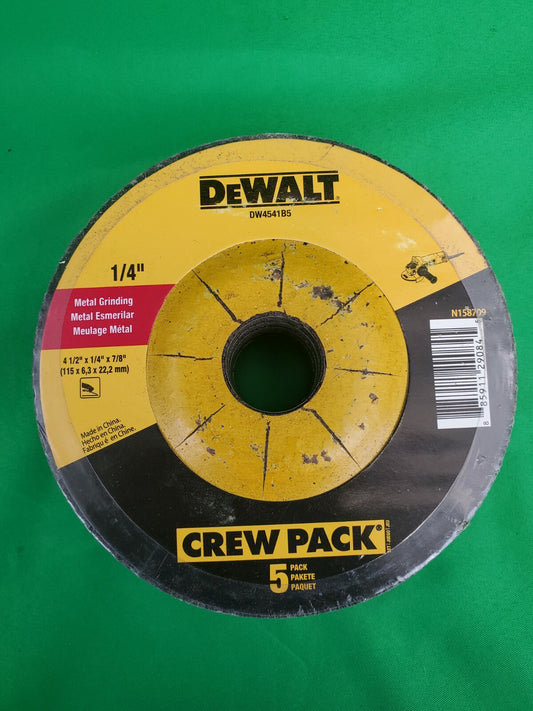 DeWALT DW 4541B5 4 1/2" X 1/4" X 7/8"  Crew Pack Grinding Wheel 5 Pack