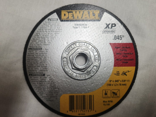 Dewalt DWA 8953 H 6" X .045" X 5/8-11" Thin Cut-Off Wheel 10 Pack