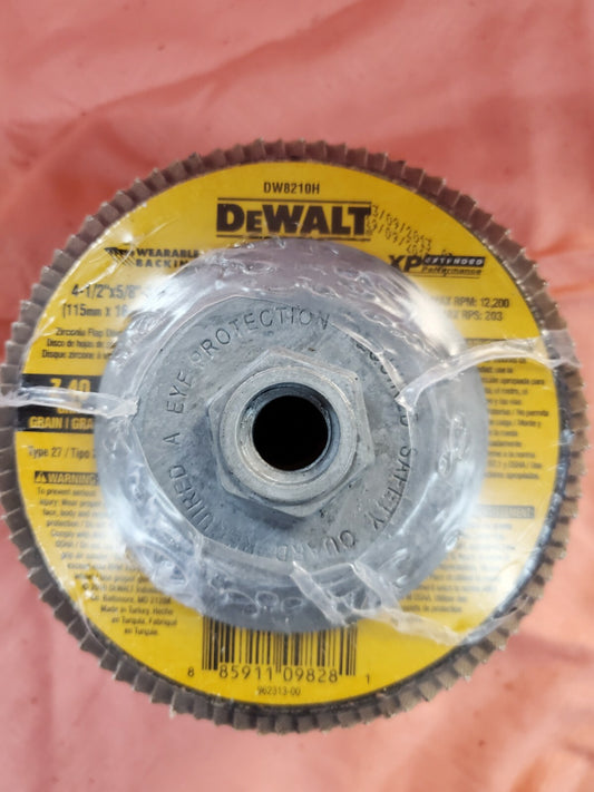 Dewalt DW 8210 H 4 1/2" X 5/8"-11 Z40 Flap Disc 5 Pack No Box