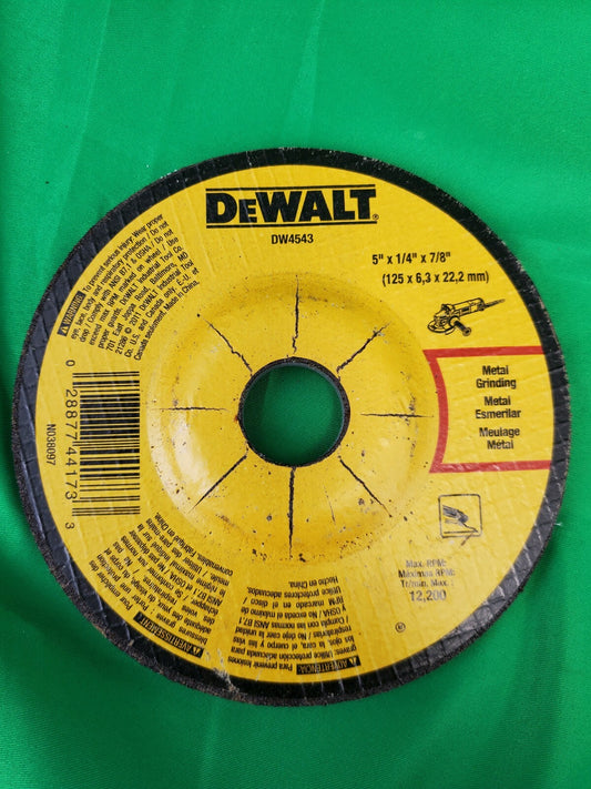 DEWALT DW 4543 5" X 1/4" X 7/8" Grinding Wheel  10 Pack No Box