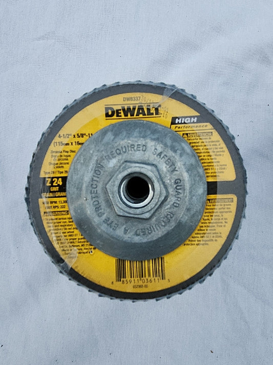 DEWALT DW 8337 4 1/2" x 5/8" – 11 Z24 Flap Disc 10 Pack