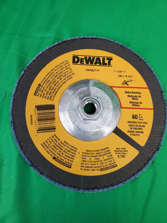 DEWALT DWA 8217 H 7" x 5/8‑11 Z60 Flap Disc 5 Pack
