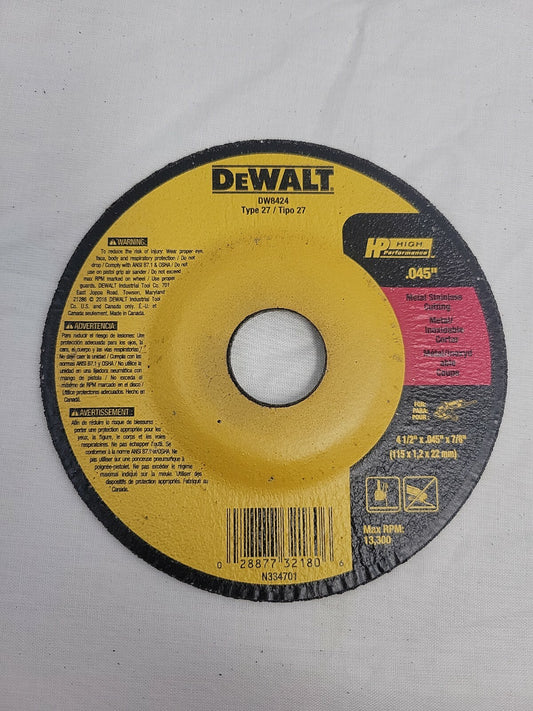 DEWALT DW8424 4 1/2" x .045" x 7/8" Thin Cut‑Off Wheel 100 Pack