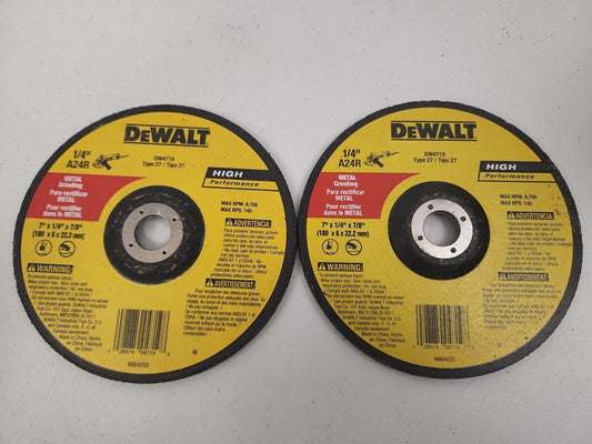 DeWALT DW 4719 7" X 1/4" X 7/8" Grinding Wheel  No Box 2 Pack