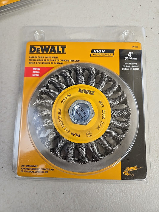 DeWalt DW 4930 4" X 5/8-11" Carbon Cable Twist Wheel 5 Pack