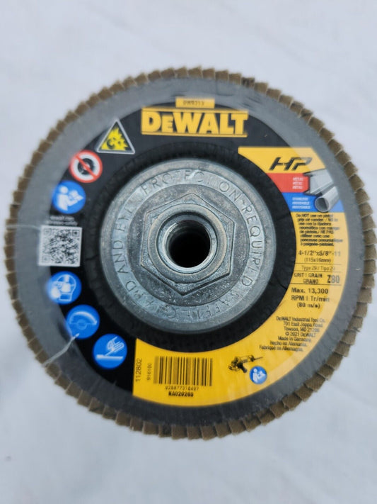 Dewalt DW 8311 4 1/2" X 7/8" X 5/8-11  Z 40 Flap Disc 10 Pack No Box
