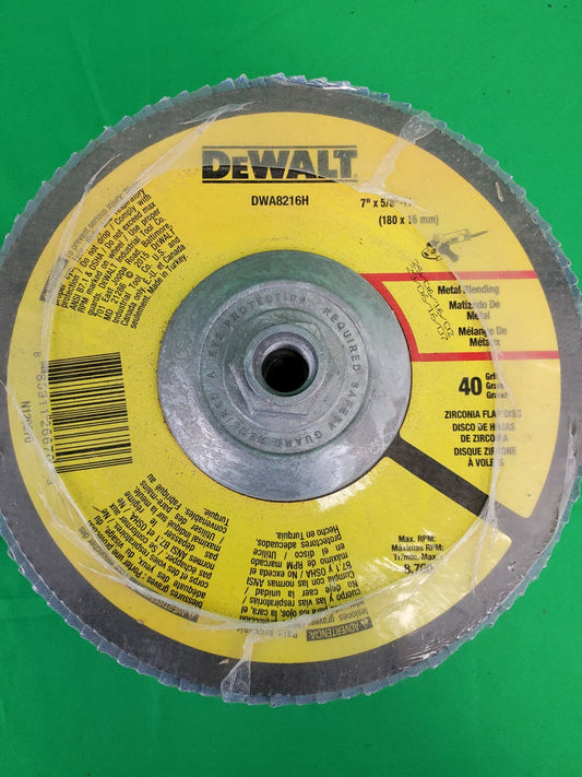 Dewalt DWA8216 H 7" x 5/8"-11 Z40 Flap Disc 5 Pack