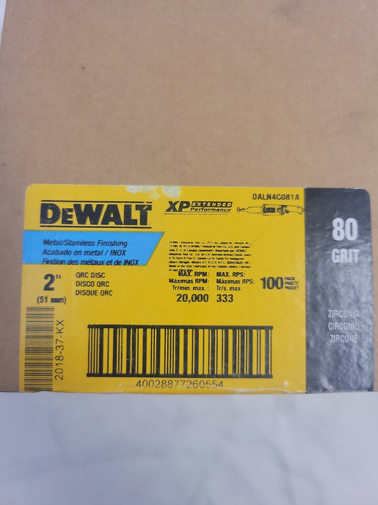 DEWALT DALN4C081A 2" 80 Grit HP QRC Quick Change Disc 100 Pack