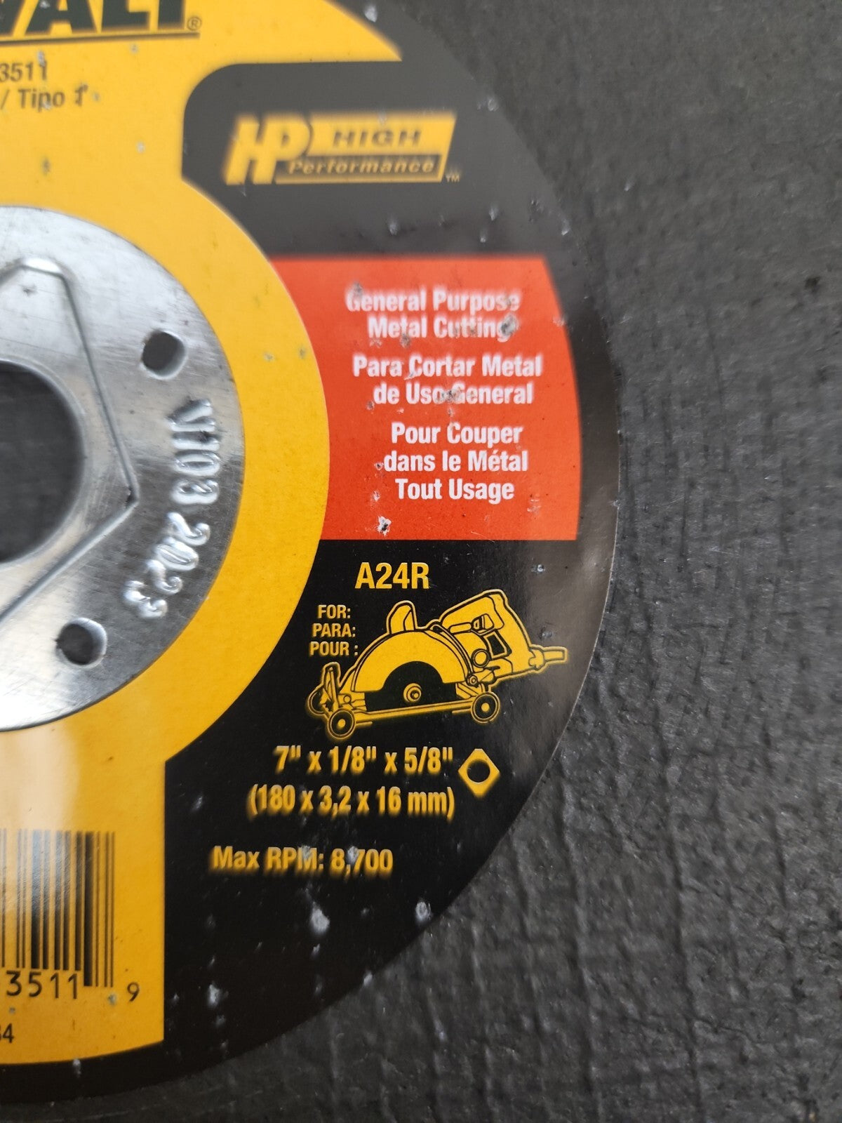 5 New DEWALT DW3511 7in X 1/8in x 5/8in Metal Abrasive Blade