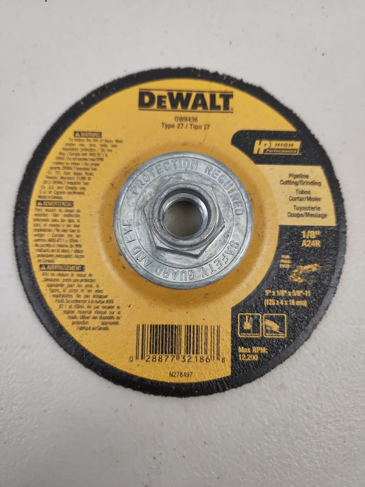 Dewalt Dw8436 Pipeline Grinding/cutting Disc 5”x1/8”x5/8”-11"  10 Pack