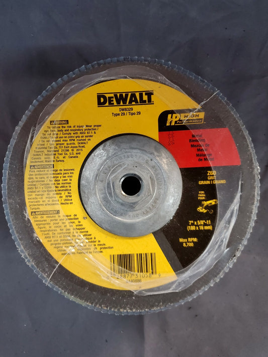 DEWALT DW 8329 7" X 5/8"-11 Z60 Flap Disc 5 Pack  No Box