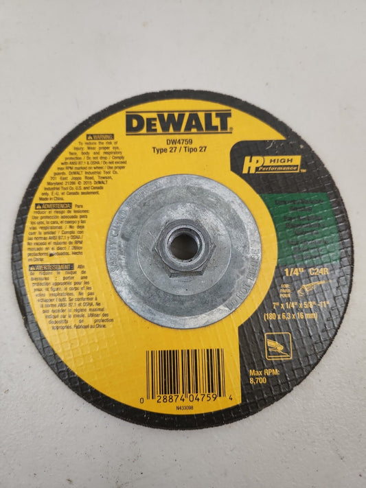 "NEW" Dewalt  DW4759 7" X 1/4" X  5/8-11 "  Masonry Grinding Wheel 10 Pack